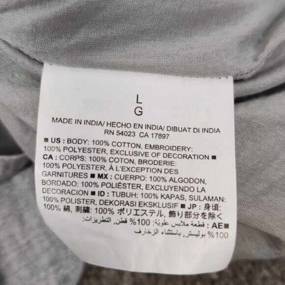 Old Navy Women's Midi Dress Sz L Gray Cotton Embroidery Lined Resortwear Outdoor - Picture 7 of 10